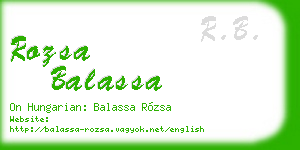 rozsa balassa business card