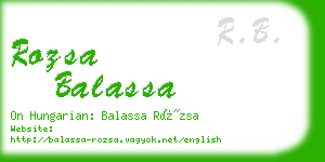 rozsa balassa business card